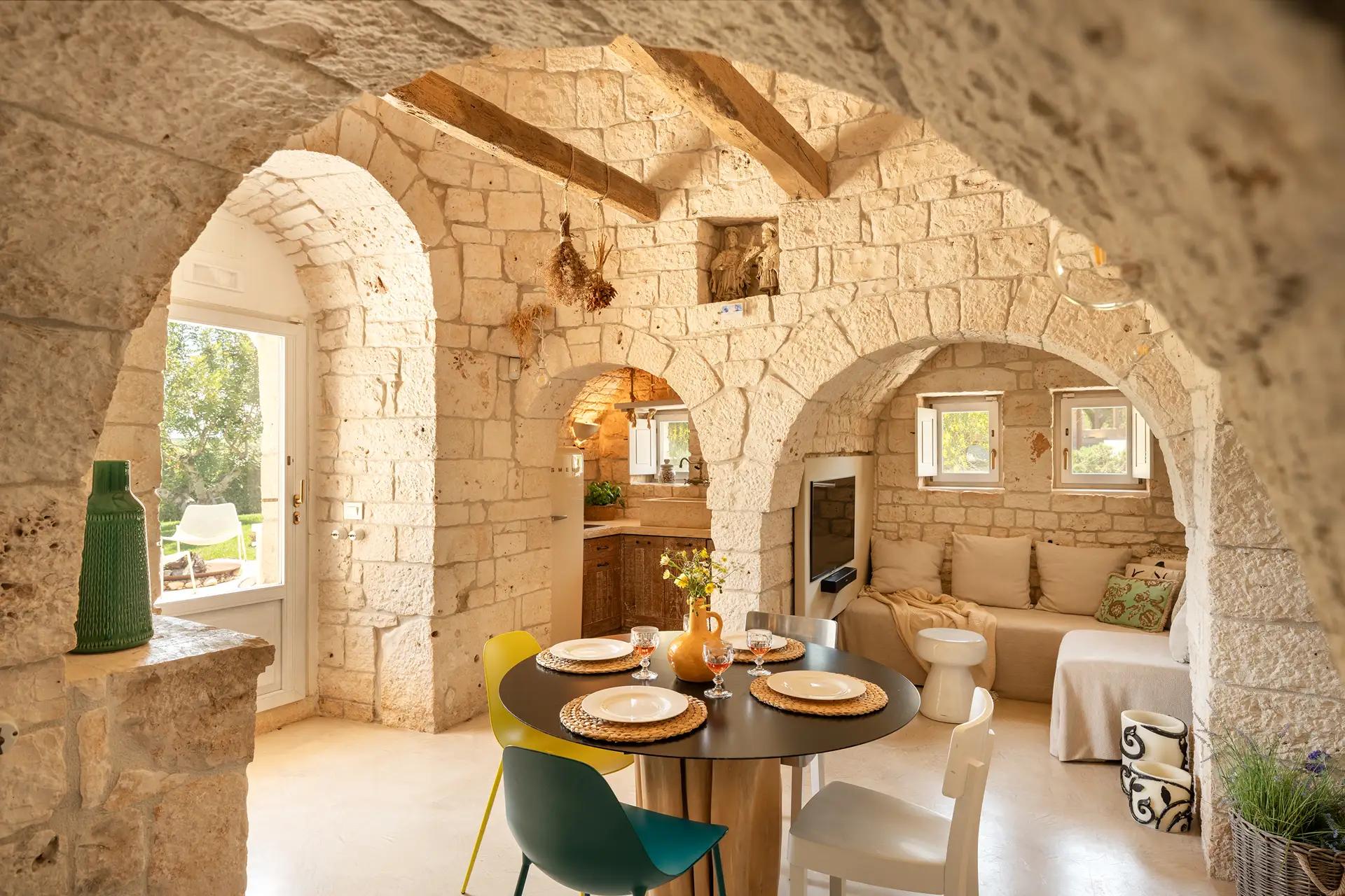 Trullo restaurant interior traditional food